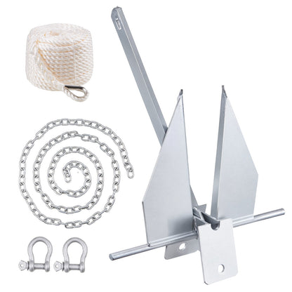 Galvanized Steel Fluke Anchor Kit with 4 kg Anchor and 22.86 m Nylon Rope