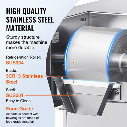 VEVOR Commercial Snowflake Ice Machine 176LBS/24H Stainless Steel for Ice Cream