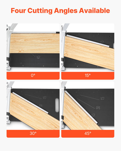 330mm Vinyl Floor Cutter, 12mm Thick Laminate Flooring Cutter with 15°/30°/45° Adjustable Angle Settings, Flexible Wheels, Telescoping Handle, Cuts Certain Engineered Wood, LVT,VCT,SPC,LVP,WPC