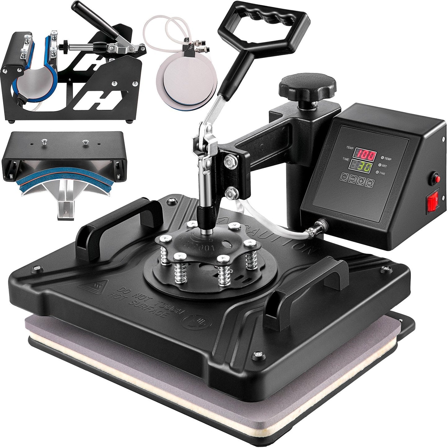 Digital Clamshell Heat Press Machine, 29x38cm, 360° Rotation, 1050W Power