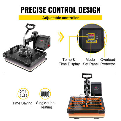 Vevor 5 in 1 Heat Press 12"x15" Transfer Cap 28" Vinyl Cutter Plotter Cutting 3