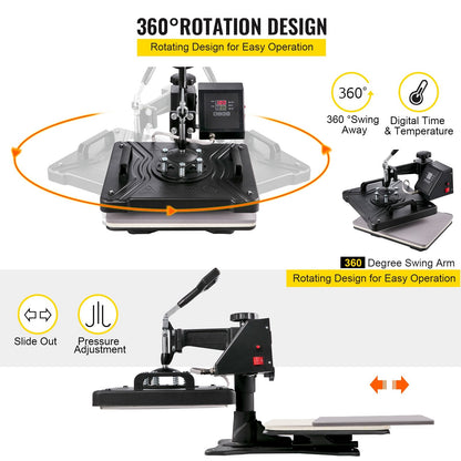 5-in-1 Heat Press & 0.87m Vinyl Cutter Plotter with Signmaster Software