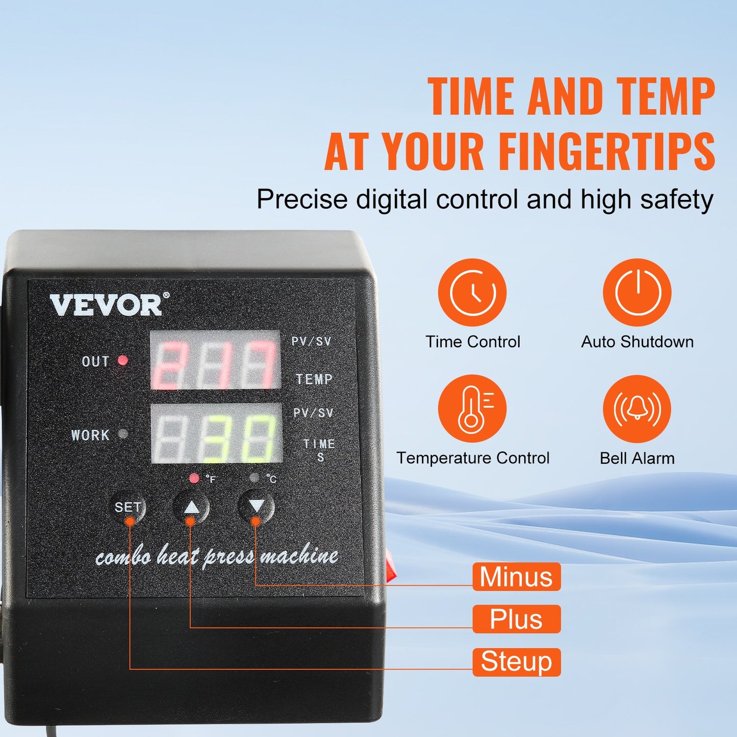 VEVOR 1400W Heat Press Machine 8 In 1 Sublimation Steel Frame Heat Presses with