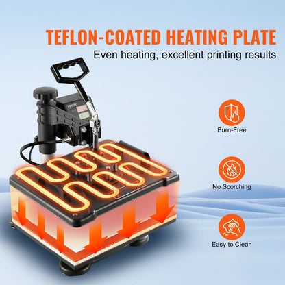 VEVOR 1400W Heat Press Machine 8 In 1 Sublimation Steel Frame Heat Presses with