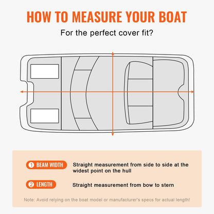 Waterproof 800D Pontoon Boat Cover for 5.8-6.1m Boats with Storage Bag