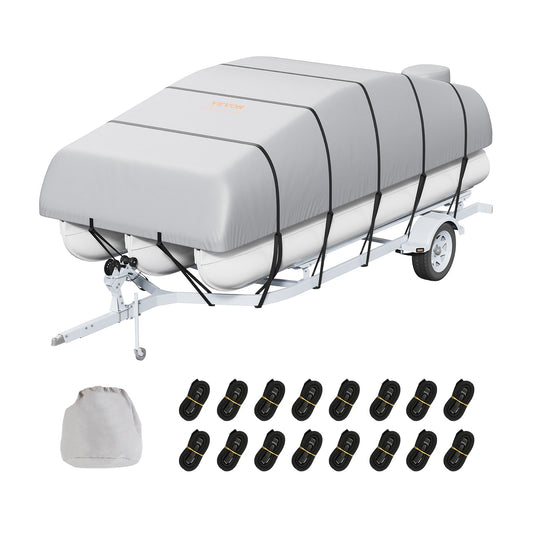 VEVOR Pontoon Boat Cover 800D Waterproof Trailerable 23-24 ft with Storage Bag