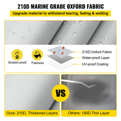 VEVOR Pontoon Boat Cover, Fit for 17\'-20\' Boat, Heavy Duty 600D Marine Grade Oxford