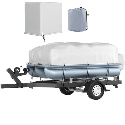 Heavy Duty Marine Pontoon Boat Cover, Fits 5.18-6.1m Boats, 600D Oxford Fabric