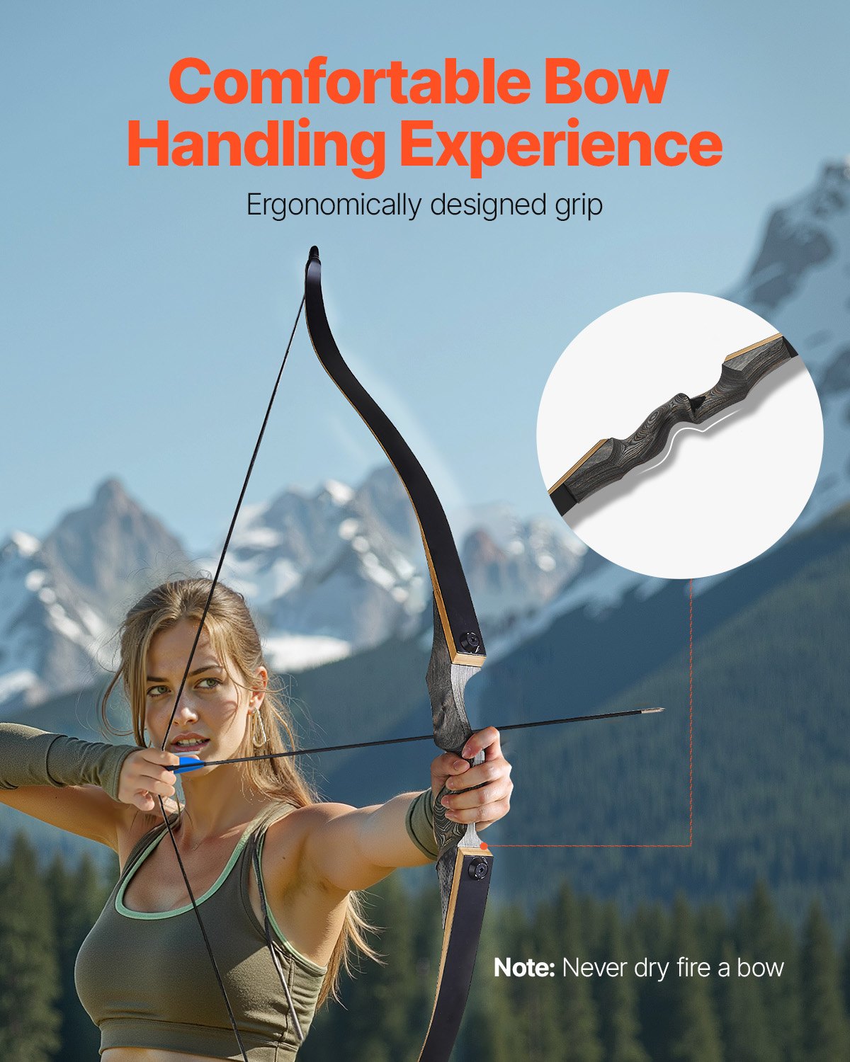 Recurve Bow and Arrows Kit, 60 inch Wooden Takedown Bows, Right Handed Ergonomic Archery Recurve Bow Package, Longbow for Outdoor Target Training Practice Hunting, Beginners to Advanced, 45 lbs