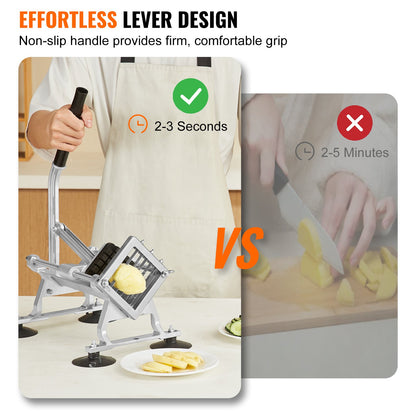 VEVOR Commercial Vegetable Slicer, 1/4"+3/8"+1/2" Fruit Slicer, Stainless Steel