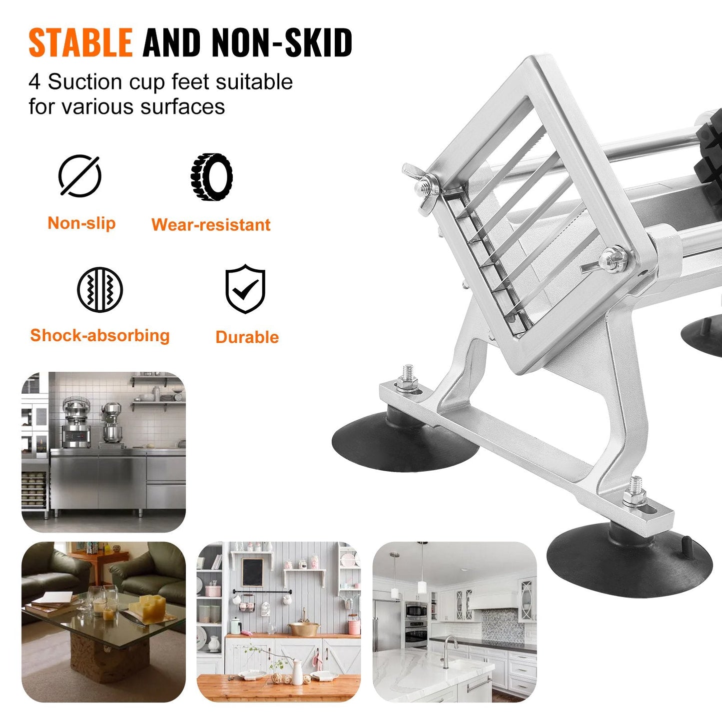 Commercial Stainless Steel Vegetable & Fruit Slicer, 0.6+1+1.3 cm Blades