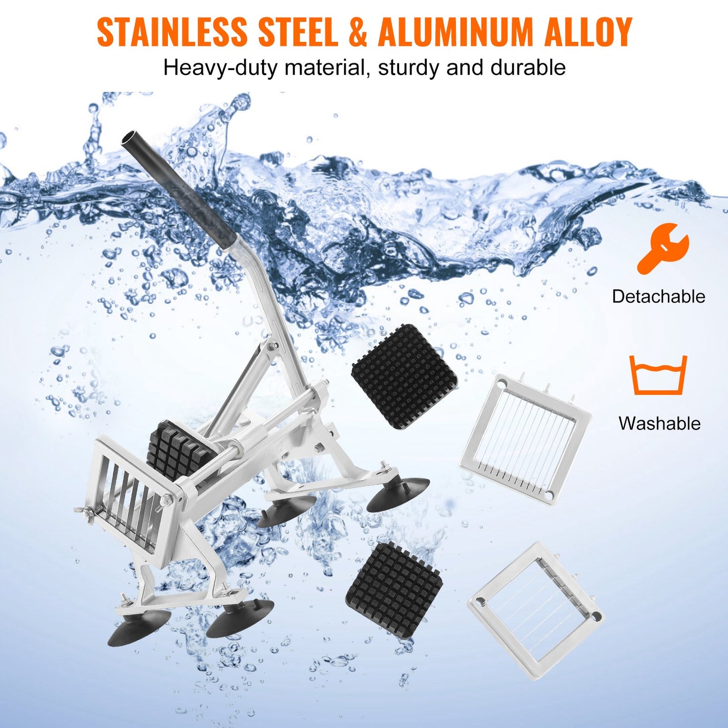 VEVOR Commercial Vegetable Slicer, 1/4"+3/8"+1/2" Fruit Slicer, Stainless Steel