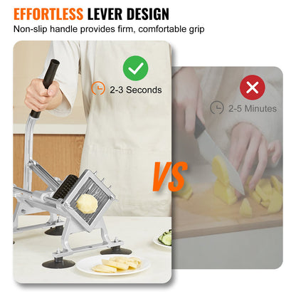 VEVOR Commercial Vegetable Slicer, 1/4 inch Fruit Slicer, Stainless Steel and Aluminum