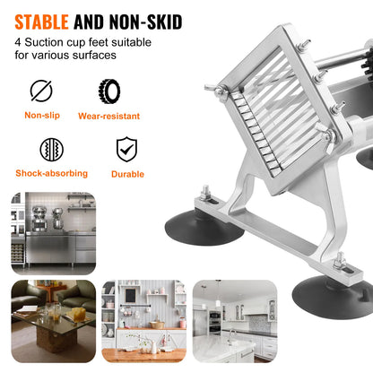 VEVOR Commercial Vegetable Slicer, 1/4 inch Fruit Slicer, Stainless Steel and Aluminum