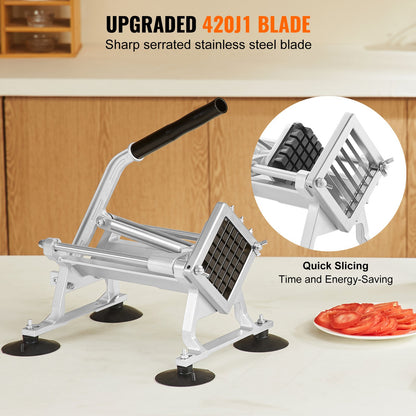 VEVOR Commercial Vegetable Slicer, 1/2 inch Fruit Slicer, Stainless Steel and Aluminum