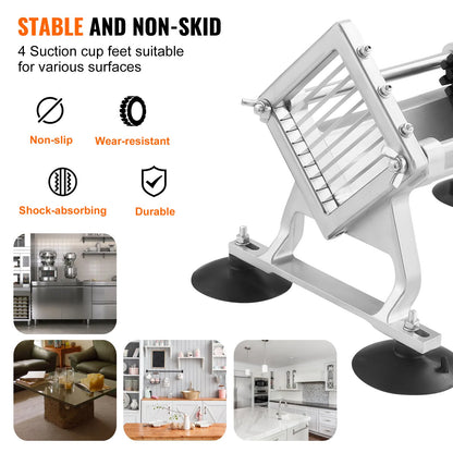 VEVOR Commercial Vegetable Slicer, 3/8 inch Fruit Slicer, Stainless Steel and Aluminum