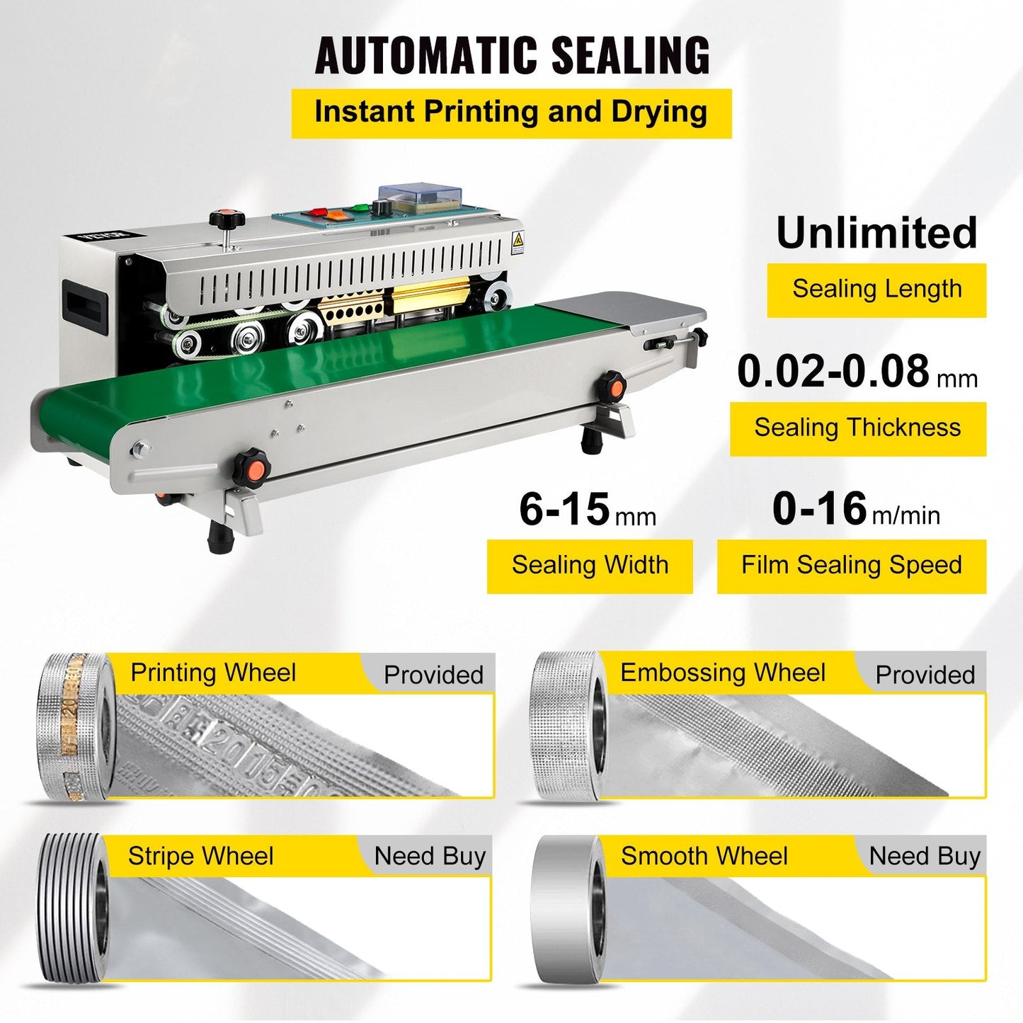 Automatic Continuous Sealing Machine for PVC Bags, Adjustable & Portable Design