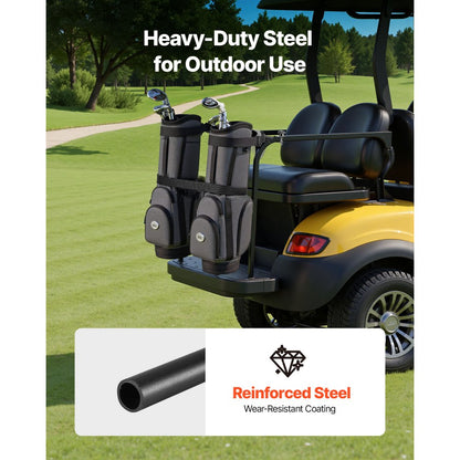 Golf Bag Holder Bracket Attachment Adjustable Bag Bar for Most 2+2 Cart