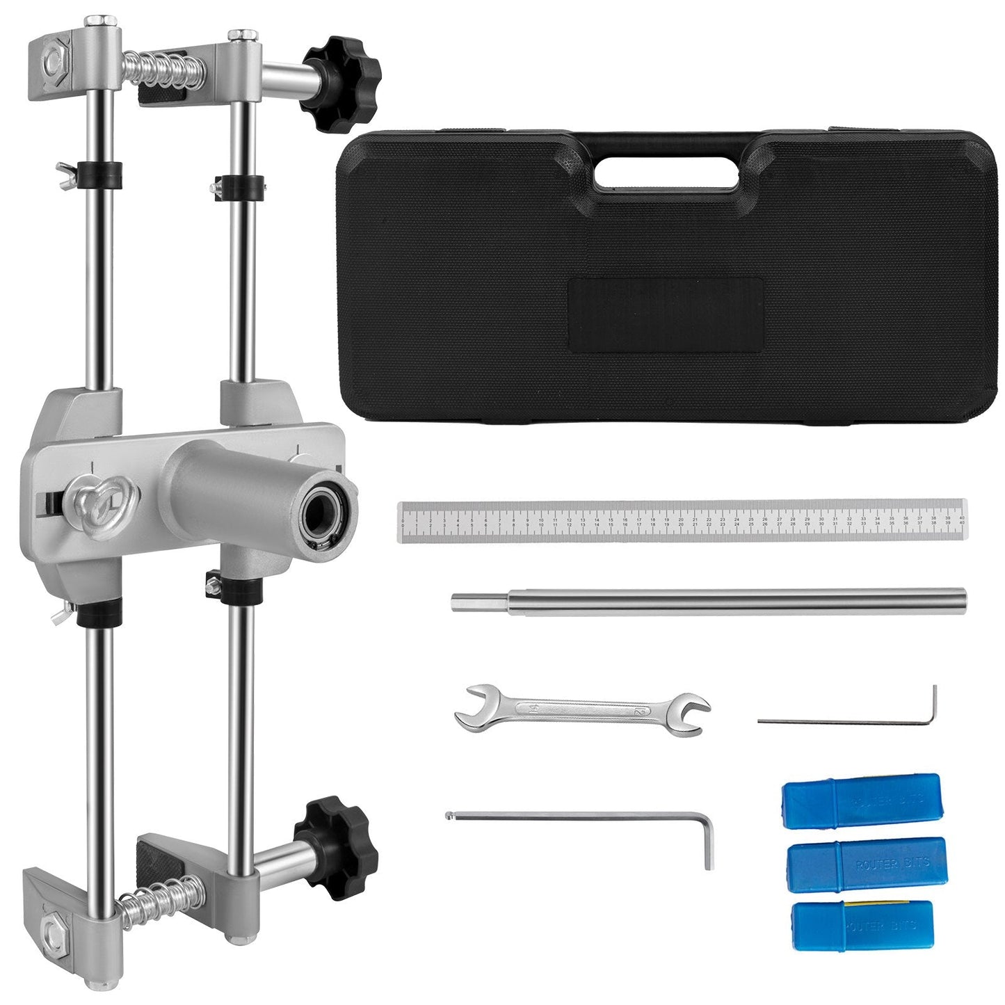 8-Piece Door Lock Mortising Kit with Tungsten Steel Cutters and Accessories