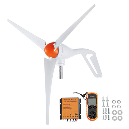500W 12V Wind Turbine Kit with Anemometer & MPPT Controller, 3 Blades