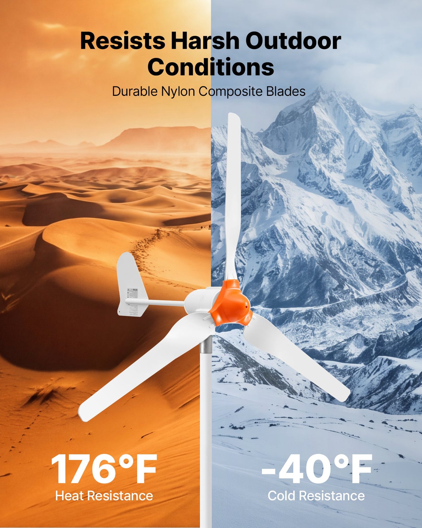 1000W 12V Wind Turbine Generator, 3-Blade Wind Turbine Kit with Wind/Solar Hybrid Controller, Efficient 3-Phase AC Permanent Wind Power Generator for RV Boat Home Farm (Tower Pole Not Include)
