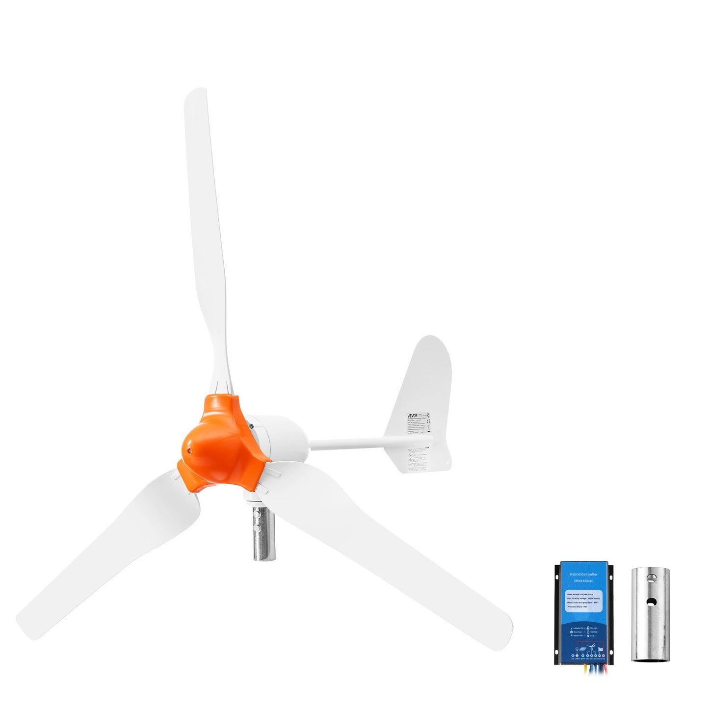 1000W 12V Wind Turbine Generator, 3-Blade Wind Turbine Kit with Wind/Solar Hybrid Controller, Efficient 3-Phase AC Permanent Wind Power Generator for RV Boat Home Farm (Tower Pole Not Include)