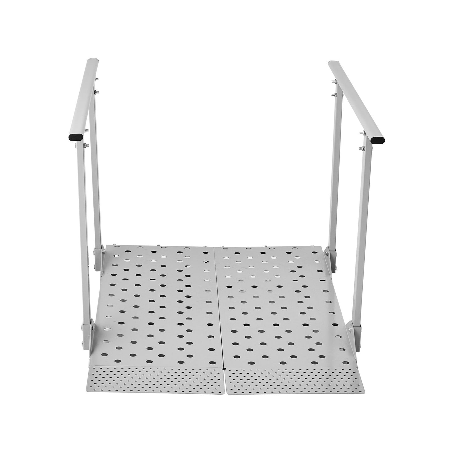Wheelchair Ramp with Handrails, 1140 x 850 mm, Heavy Duty Aluminum Handicap Ramp, 199.6 kg Capacity, Non-Slip Portable Threshold Ramps for Home Steps, Stairs, Doorways, Curbs, Walkers, Scooters