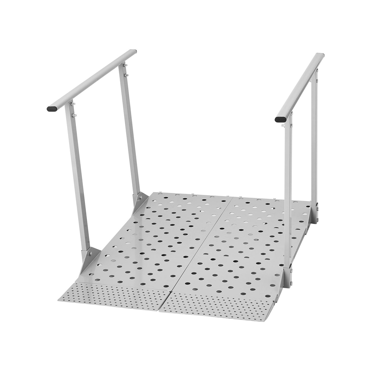 Wheelchair Ramp with Handrails, 1140 x 850 mm, Heavy Duty Aluminum Handicap Ramp, 199.6 kg Capacity, Non-Slip Portable Threshold Ramps for Home Steps, Stairs, Doorways, Curbs, Walkers, Scooters