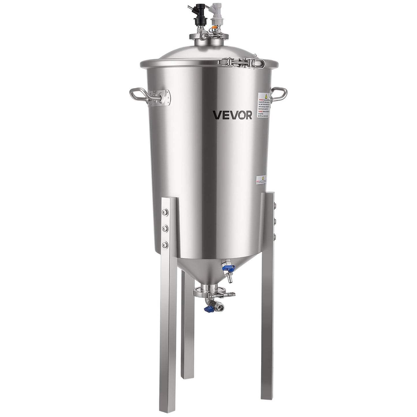 Stainless Steel Conical Fermenter, 8 Gal/30L Home Brewing Fermenation Tank, Brew Bucket Fermentor with Conical Bottom, 3 Adjustable Legs, Lid, Handle & Thermometer, for Wine, Beer Fermentation