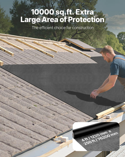 House Wrap, 1.22 x 76.2 mm, 0.17 mm Thick Vapor Barrier, Heavy Duty Plastic Sheeting for Tear-resistant, Drop Cloth Vapor Barrier Covering for Residential & Commercial Construction, Black