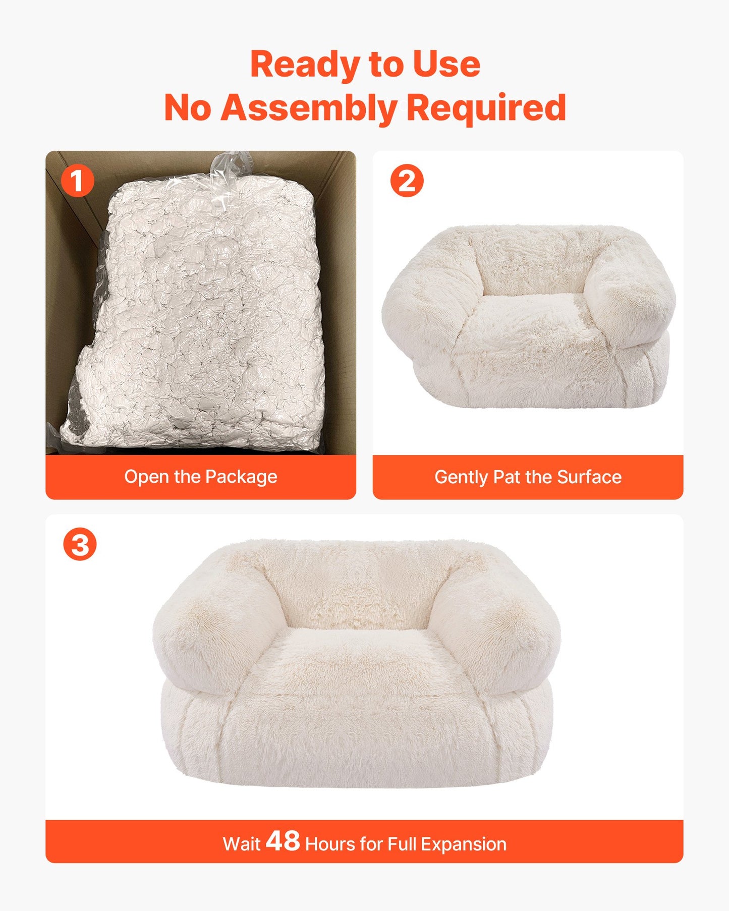 Bean Bag Chair, BeanBag Sofa Chair with Armrests for Adults, Fluffy Plush & High-Density Foam Filling Adult Bean Bag with Zapper, Comfy Lazy Sofa Chair Ideal for Living Room, Bedroom, Beige