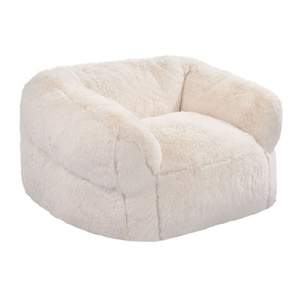 Bean Bag Chair, BeanBag Sofa Chair with Armrests for Adults, Fluffy Plush & High-Density Foam Filling Adult Bean Bag with Zapper, Comfy Lazy Sofa Chair Ideal for Living Room, Bedroom, Beige