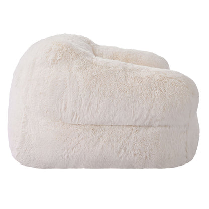 Bean Bag Chair, BeanBag Sofa Chair with Armrests for Adults, Fluffy Plush & High-Density Foam Filling Adult Bean Bag with Zapper, Comfy Lazy Sofa Chair Ideal for Living Room, Bedroom, Beige