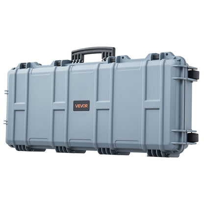 Hard Rifle Case, Lockable Rifle Case with 4 Layers Pre-cut Foams, 914 mm Gun Storage with Wheels, IP67 Waterproof & Dustproof Pistol Storage Cases for Rifles, Shotguns, Airsoft Guns, Grey