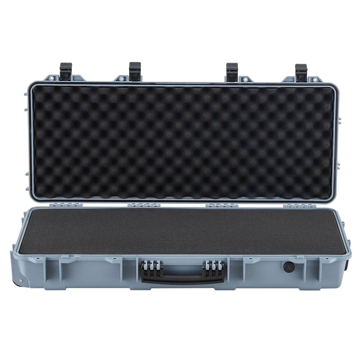 Hard Rifle Case, Lockable Rifle Case with 4 Layers Pre-cut Foams, 914 mm Gun Storage with Wheels, IP67 Waterproof & Dustproof Pistol Storage Cases for Rifles, Shotguns, Airsoft Guns, Grey