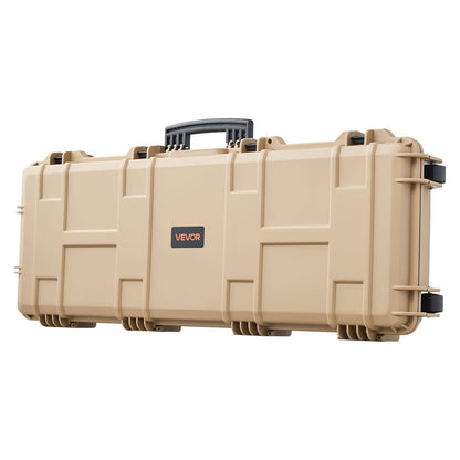 Hard Rifle Case, Lockable Rifle Case with Pre-cut Foams, 1066 mm Movable Gun Storage with Wheels, IP67 Waterproof & Dustproof Pistol Storage for Rifle, Shotgun, Airsoft Gun, Khaki