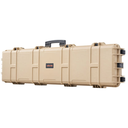 Hard Rifle Case, Lockable Rifle Case with Pre-cut Foams, 1270 mm Movable Gun Storage with Wheels, IP67 Waterproof & Dustproof Pistol Storage for Rifle, Shotgun, Airsoft Gun, Khaki