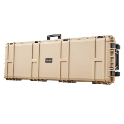 Hard Rifle Case, Lockable Rifle Case with Pre-cut Foams, 1320 mm Gun Storage with Wheels, Heavy Duty IP67 Waterproof & Dustproof Pistol Storage Cases for Rifles, Shotguns, Airsoft Guns, Khaki