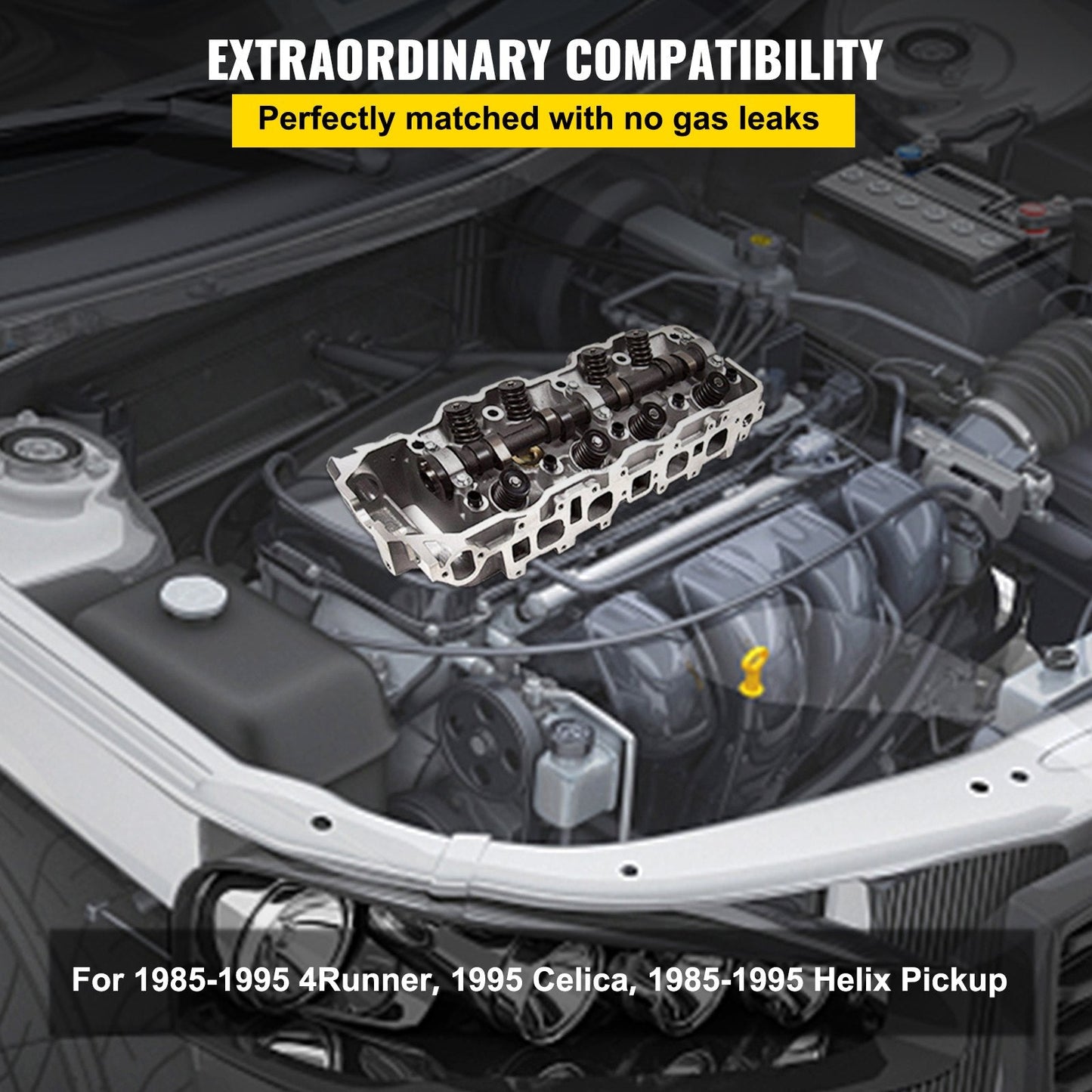 Toyota 4Runner/Pickup 2.4L Cylinder Head with Camshaft & Valve Components