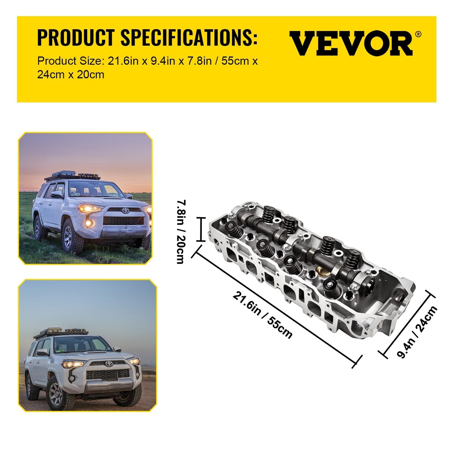 Toyota 4Runner/Pickup 2.4L Cylinder Head with Camshaft & Valve Components