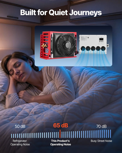Truck Air Conditioner, 12V 10000 BTU Mini Split AC Unit, 400 m³/h Airflow Cab Air Conditioner, Quiet A/C Unit Fast Cooling for Semi Truck, Camper, Construction Vehicle, Crane, Tractor, Excavator