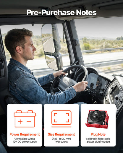 Truck Air Conditioner, 12V 10000 BTU Mini Split AC Unit, 400 m³/h Airflow Cab Air Conditioner, Quiet A/C Unit Fast Cooling for Semi Truck, Camper, Construction Vehicle, Crane, Tractor, Excavator
