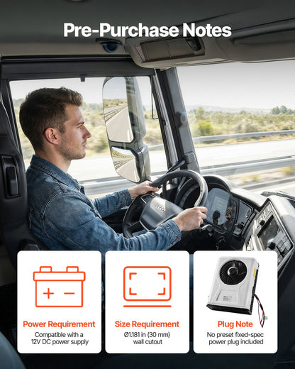 Truck Air Conditioner, 12V 10000 BTU Mini Split AC Unit, 400 m³/h Airflow Cab Air Conditioner, Fast Cooling Low Noise for Semi Truck, Camper, Construction Vehicle, Crane, Tractor, Excavator
