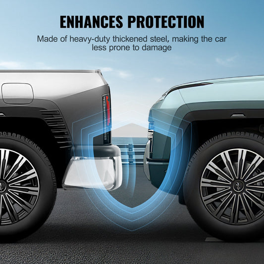 Chrome Steel Rear Bumper Assembly for 1995-2004 Toyota Tacoma, Impact Resistant