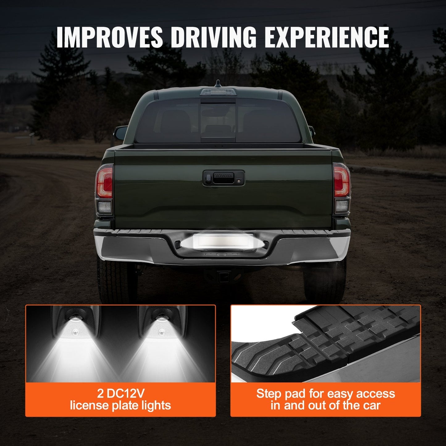 Chrome Steel Rear Step Bumper for 2007-2013 Toyota Tundra, 1.95m, 18kg