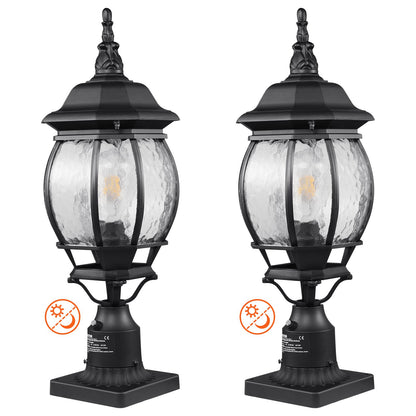 VEVOR 2 PCs Dusk to Dawn Outdoor Lamp Post Light Fixture 530 mm Pole Pier Mount