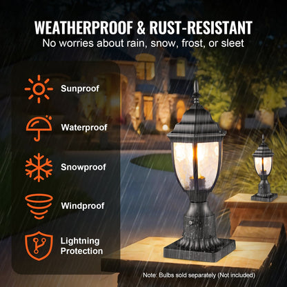 Set of 2 Smart Outdoor Lamp Post Lights with 0.39m Pole Mount, Waterproof Design