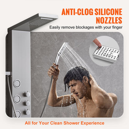 VEVOR Shower Panel System, 4 Shower Modes Shower Panel Tower, Rainfall, Waterfall,