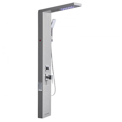 VEVOR Shower Panel Tower System Stainless Steel Column Rainfall Head 5 Modes