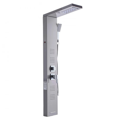 VEVOR Shower Panel Tower System Stainless Steel Column Rainfall Head 5 Modes